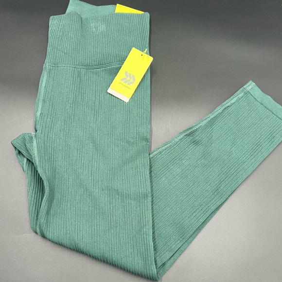 All in motion dark green high-rise dark green ribbed leggings SZ XL - Picture 1 of 10